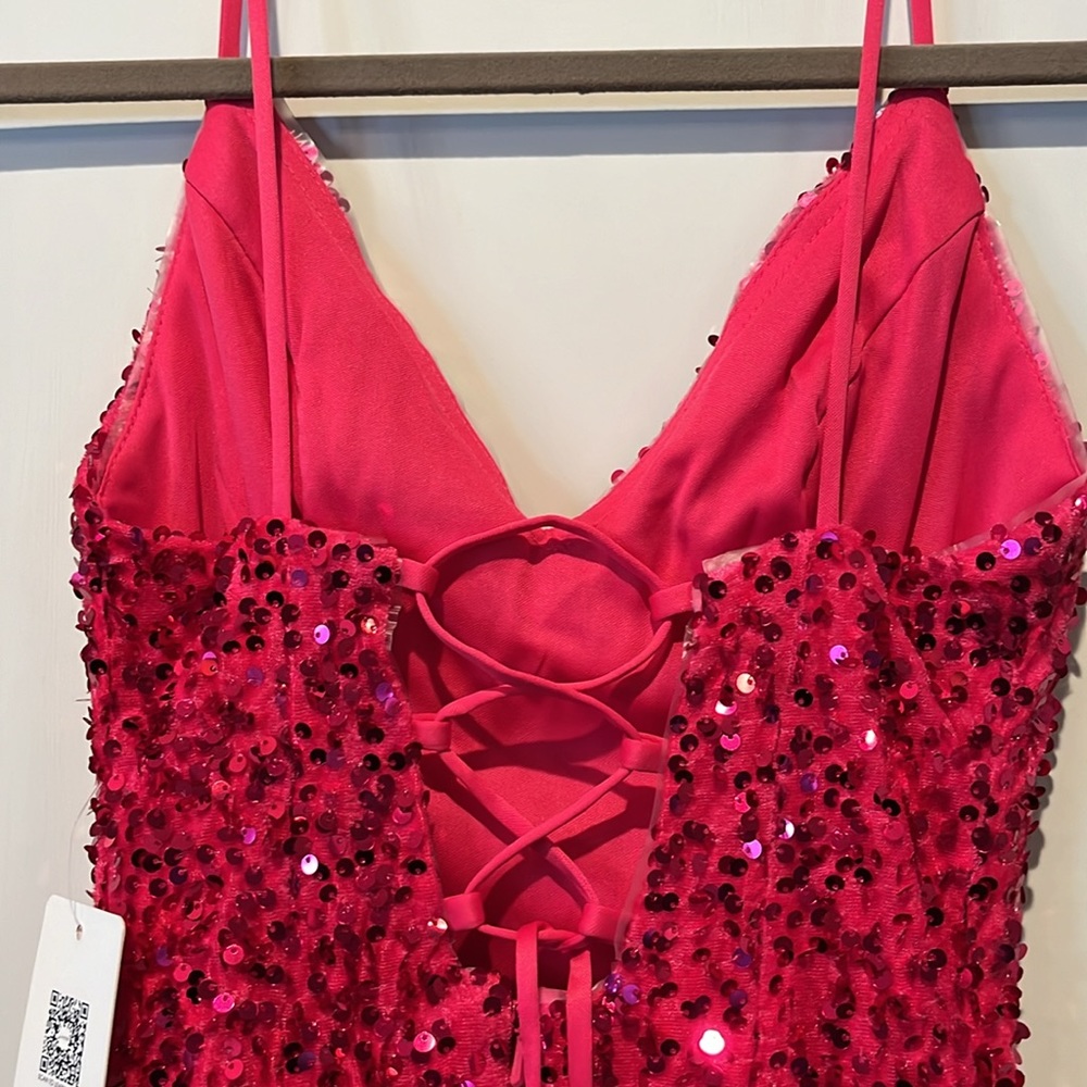 New Lavetir hot pink sequined prom dress - Picture 9 of 10